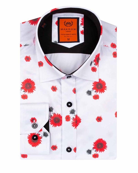 MAKROM - Luxury Floral Printed MAKROM Mens Shirt SL 6577 (1)
