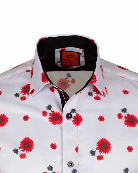 Luxury Floral Printed MAKROM Mens Shirt SL 6577