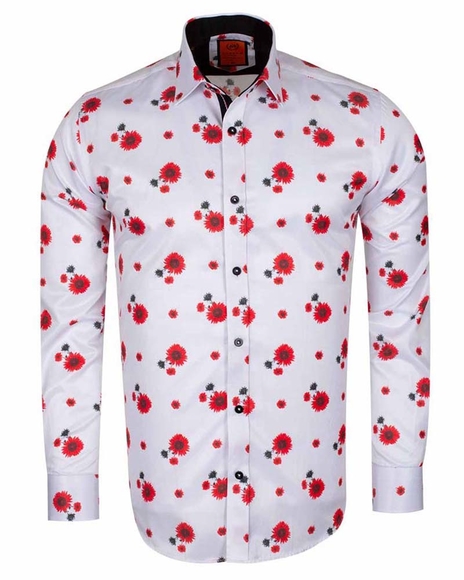MAKROM - Luxury Floral Printed MAKROM Mens Shirt SL 6577