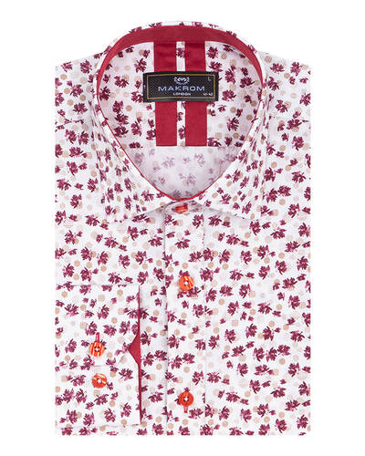 Luxury Floral Printed Mens Shirt with Details SL 7063