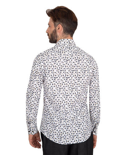 Luxury Floral Printed Mens Shirt with Details SL 7063