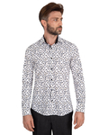 Luxury Floral Printed Mens Shirt with Details SL 7063 - Thumbnail