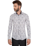 Luxury Floral Printed Mens Shirt with Details SL 7063 - Thumbnail