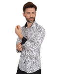 Luxury Floral Printed Mens Shirt with Details SL 7063 - Thumbnail