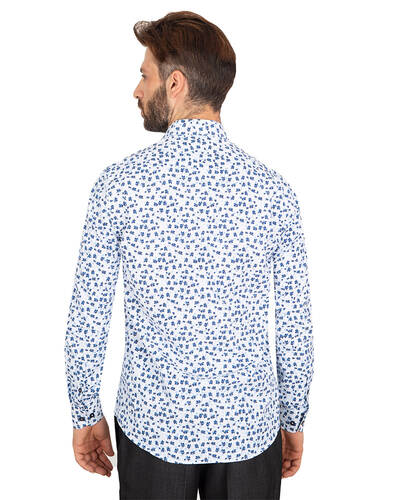 Luxury Floral Printed Mens Shirt with Details SL 7063