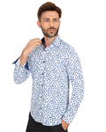 Luxury Floral Printed Mens Shirt with Details SL 7063 - Thumbnail