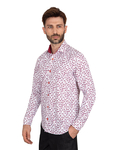 Luxury Floral Printed Mens Shirt with Details SL 7063 - Thumbnail