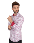 Luxury Floral Printed Mens Shirt with Details SL 7063 - Thumbnail