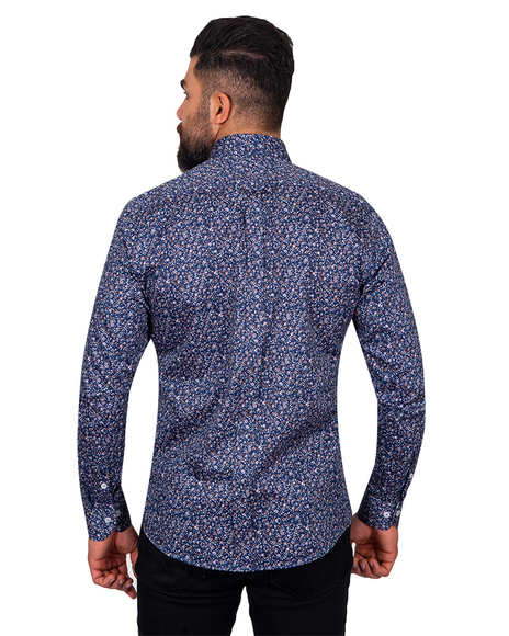 Luxury Floral Printed Pure Cotton Mens Shirt SL 6885