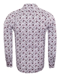 Luxury Floral Printed White Pure Cotton Mens Shirt SL 6954 - Thumbnail