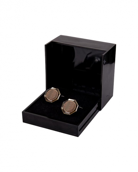 MAKROM - Luxury Hexagon Copper Color Enamel Cufflinks C 01