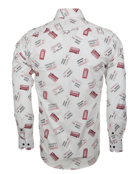 Luxury London Places Printed Long Sleeved Mens Shirt SL 5730