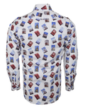 Luxury London Places Printed Long Sleeved Mens Shirt SL 5730 - Thumbnail