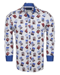 Luxury London Places Printed Long Sleeved Mens Shirt SL 5730 - Thumbnail