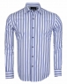 Luxury Long Sleeved Cotton Striped Shirt 5405 - Thumbnail