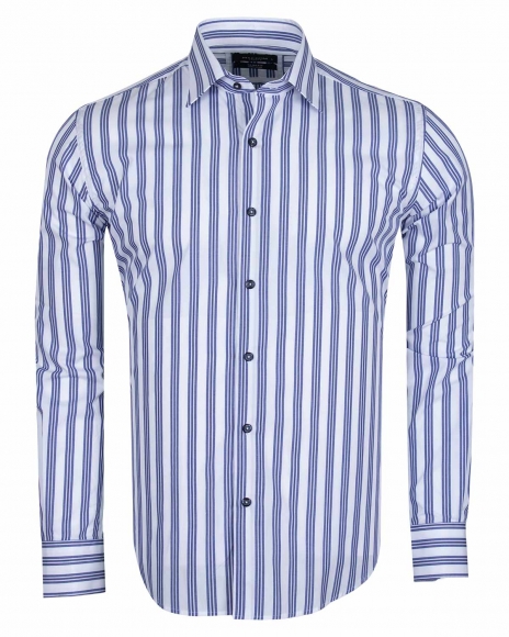 MAKROM - Luxury Long Sleeved Cotton Striped Shirt 5405