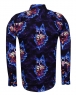 Luxury Long Sleeved Mens Shirt With Blue Light Pattern SL 6712 - Thumbnail