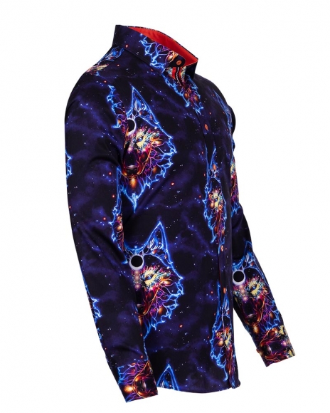 Luxury Long Sleeved Mens Shirt With Blue Light Pattern SL 6712