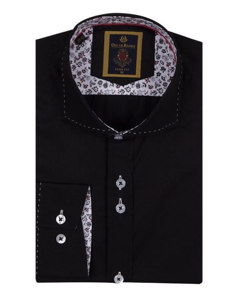 Luxury Long Sleeved Mens Shirt With Collar Contrast SL 6556