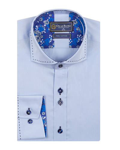 Luxury Long Sleeved Mens Shirt With Collar Contrast SL 7027