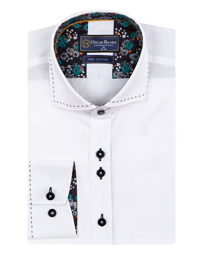 Luxury Long Sleeved Mens Shirt With Collar Contrast SL 7027