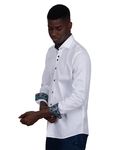 Luxury Long Sleeved Mens Shirt With Collar Contrast SL 7027 - Thumbnail