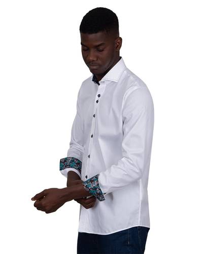 Luxury Long Sleeved Mens Shirt With Collar Contrast SL 7027