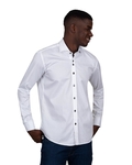 Luxury Long Sleeved Mens Shirt With Collar Contrast SL 7027 - Thumbnail