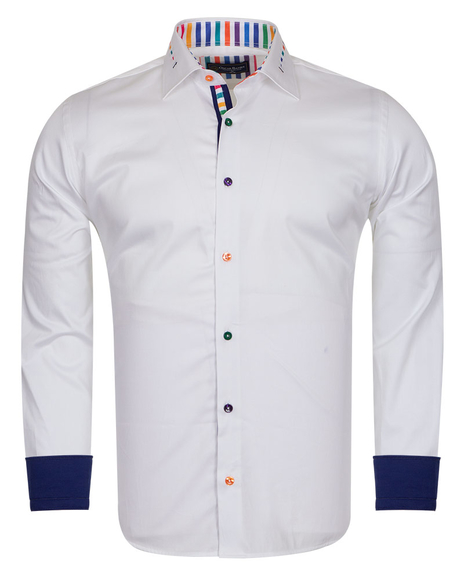 Luxury Long Sleeved Mens Shirt With Striped Details SL 6621