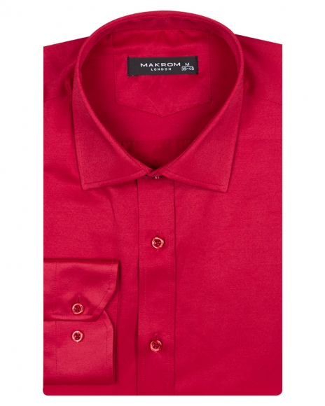 MAKROM - Luxury Long Sleeved Plain Classic Mens Shirt SL 1050-B (1)