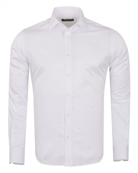 MAKROM - Luxury Long Sleeved Plain Classic Mens Shirt SL 1050-B (Thumbnail - )