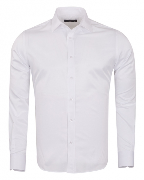 MAKROM - Luxury Long Sleeved Plain Classic Mens Shirt SL 1050-B (Thumbnail - )