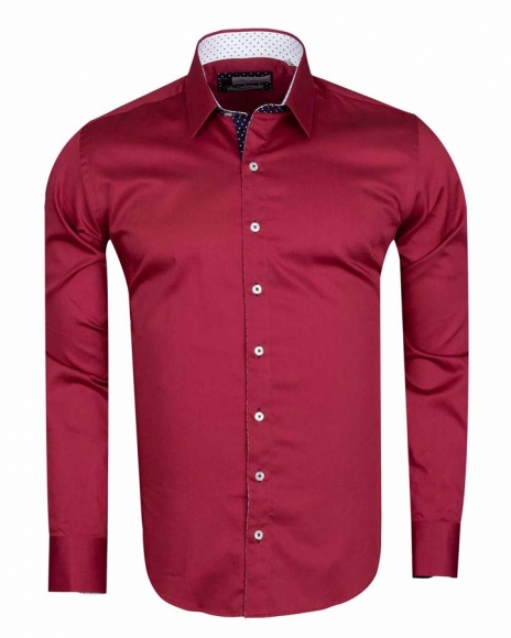 Luxury Long Sleeved Plain Colorful Mens Shirt SL 571