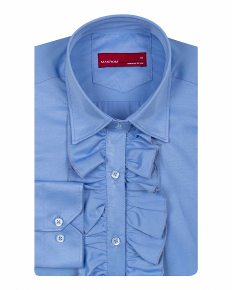 MAKROM - Luxury Long Sleeved Womens Shirt with Placket Details LL 3291