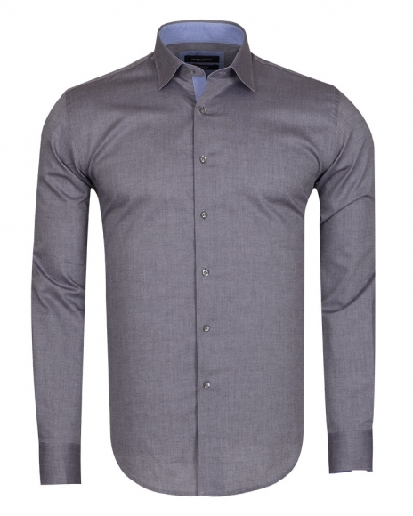 Luxury MAKROM Plain Long Sleeved Mens Shirt SL 5589