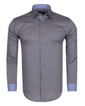 Luxury MAKROM Plain Long Sleeved Mens Shirt SL 5589 - Thumbnail