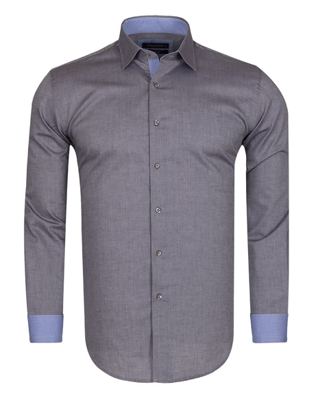 Luxury MAKROM Plain Long Sleeved Mens Shirt SL 5589