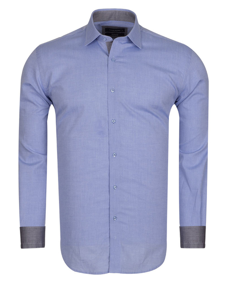 Luxury MAKROM Plain Long Sleeved Mens Shirt SL 5589