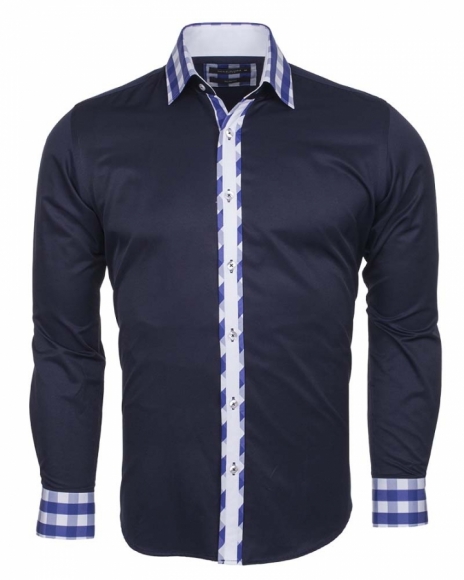 MAKROM - Luxury MAKROM Plain Long Sleeved Mens Shirt with Details SL 5164