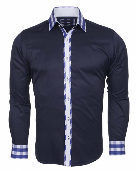 Luxury MAKROM Plain Long Sleeved Mens Shirt with Details SL 5164