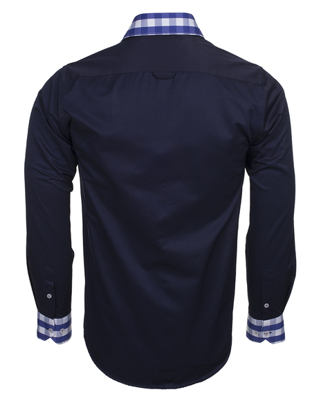 MAKROM - Luxury MAKROM Plain Long Sleeved Mens Shirt with Details SL 5164 (1)