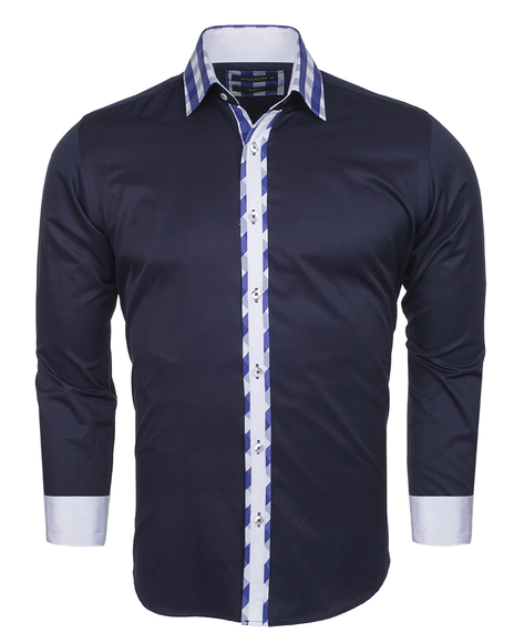 Luxury MAKROM Plain Long Sleeved Mens Shirt with Details SL 5164
