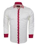 Luxury MAKROM Plain Long Sleeved Mens Shirt with Details SL 5164 - Thumbnail