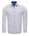 Luxury Makrom Polka Dot Printed Mens Double Collar Shirt SL 6813 - Thumbnail