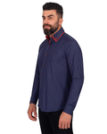 Luxury Makrom Polka Dot Printed Mens Double Collar Shirt SL 6813 - Thumbnail