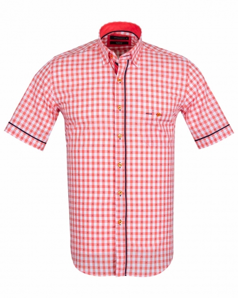 MAKROM - Luxury MAKROM Short Sleeved Check Shirt SS 6049 (Thumbnail - )