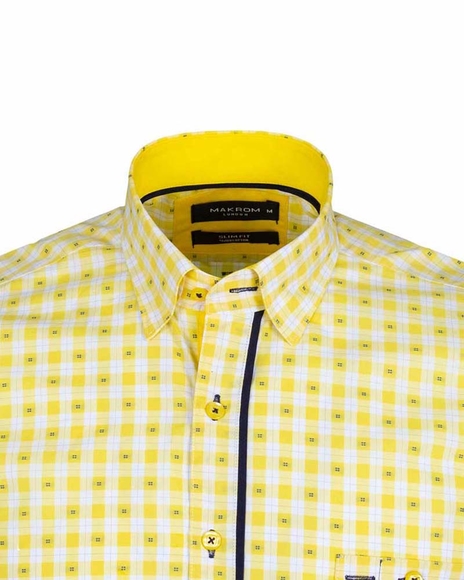 Luxury MAKROM Short Sleeved Check Shirt SS 6049