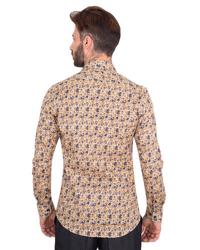 Luxury Mens Long Sleeved Floral Printed Shirt SL 7071