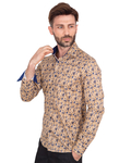 Luxury Mens Long Sleeved Floral Printed Shirt SL 7071 - Thumbnail