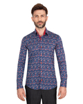 Luxury Mens Long Sleeved Floral Printed Shirt SL 7071 - Thumbnail